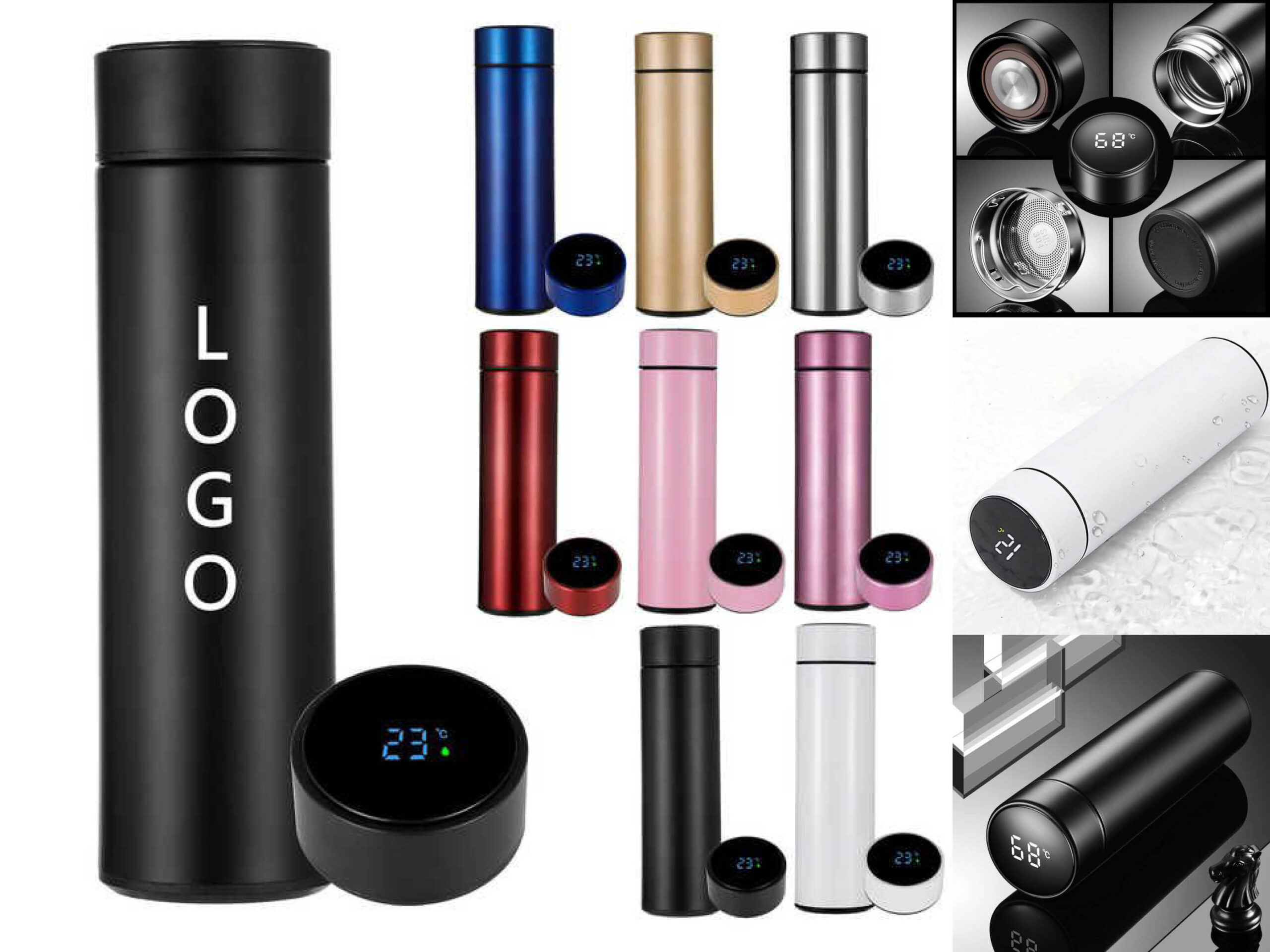 Stainless Steel Water Bottle,  Vacuum Flask with LED Temperature Display Water Bottle 