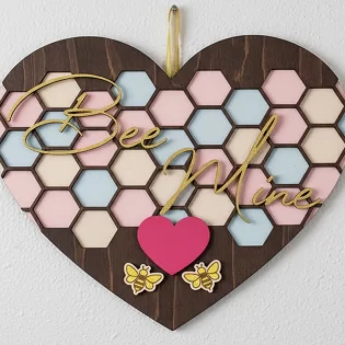 bee mine heart valentines day