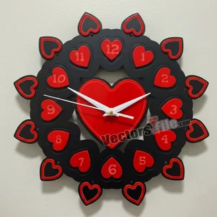 heart wall clock valentine