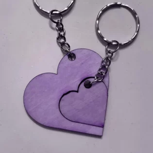 heart couple key chain