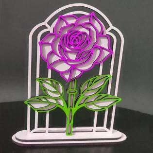 wooden art rose flower stand romantic