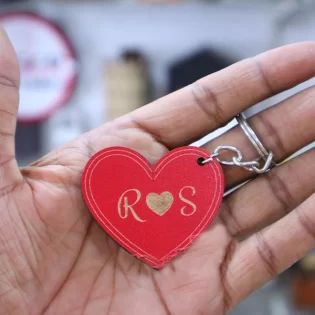 heart shaped personalized key chain