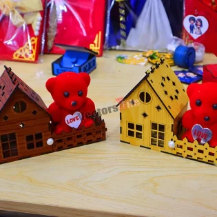 teddy bear with house gift