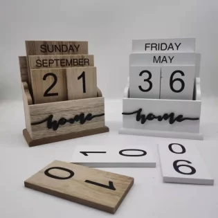 Office Perpetual Wooden Calendar