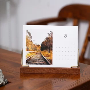 Solid Wood Monthly Desk Calendar