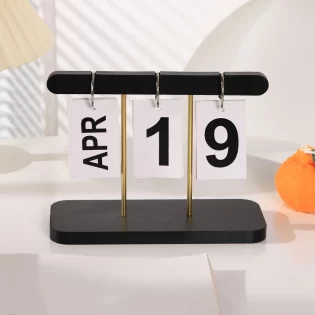 Wooden Desk Calendar, Perpetual Flip Calendar