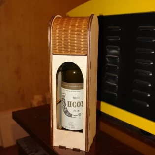 carved wooden wine box