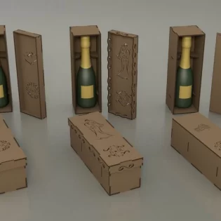 carved wooden wine gift boxes