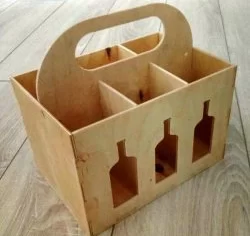 laser cut wooden box six wine