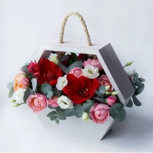 hanging flower basket valentines day décor hexahedron flower box
