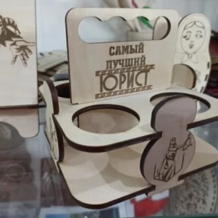 laser cut 4 pack beer caddy wooden wine holder