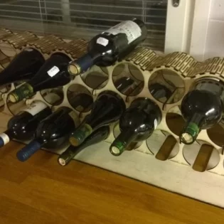 laser cut large plywood wine rack bottle stand