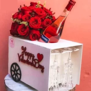 laser cut valentines mini bar wooden bottle with glass cabinet