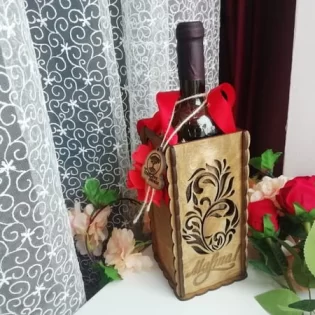 laser cut women's day wine