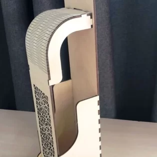laser cut wood bottle box hang
