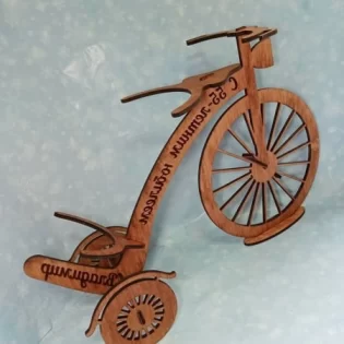 laser cut wooden bicycle wine holder
