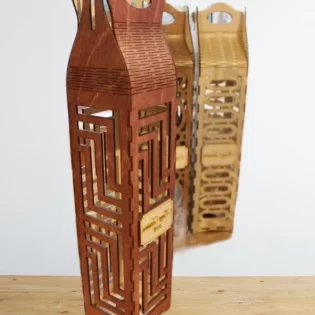 laser cut wooden bottle box frame