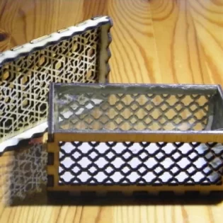 laser cut wooden box with Arabic ornaments