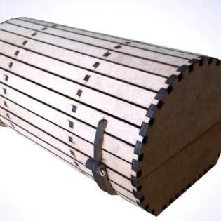 laser cut wooden casket barrel box