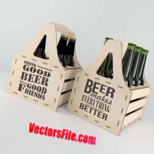laser cut wooden drink caddy 6 bottles 4mm