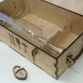 laser cut wooden gift box bottle crate box