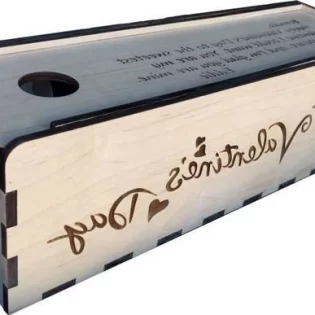 laser cut wooden gift packaging box for wine