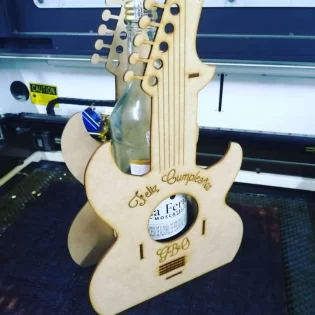 laser cut wooden guitar bottle box wooden music storage box