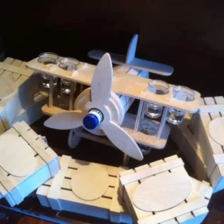 laser cut wooden minibar plane gift box