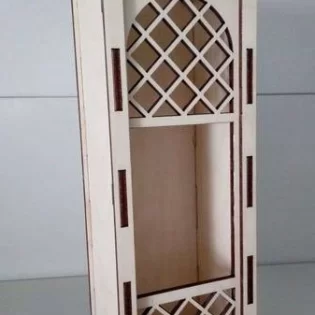 laser cut wooden wine bottler holder box