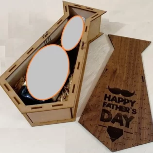 laser engraved potato tie wooden wine gift box fathers day