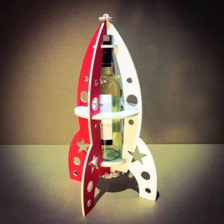 rocket beer bottle stand laser cut