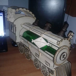 wooden locomotive wine bottler rack