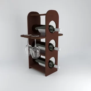 wooden wine and glass holder rack bar