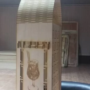 wooden wine bottle gift box laser cut engraving