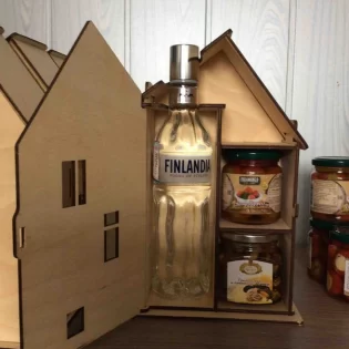 wooden wine box template laser cut