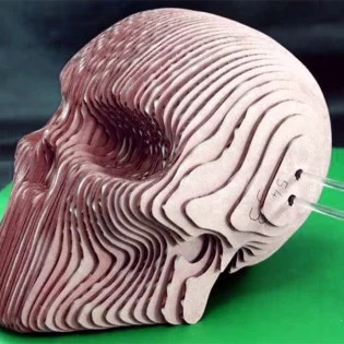 Cardboard 3d skull
