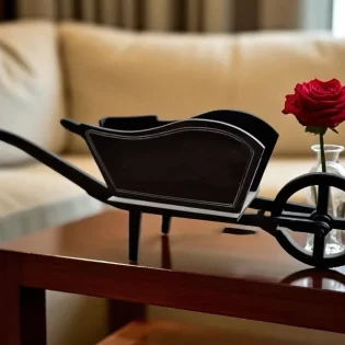 Wooden wheelbarrow 3d model