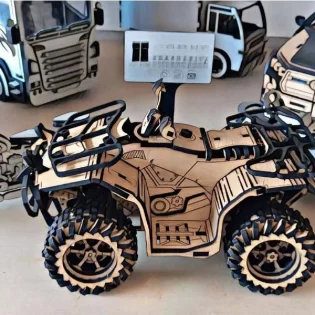Wooden atv quad bike 3d