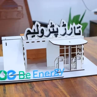 Petrol pump gas station with parking garage 3d puzzle