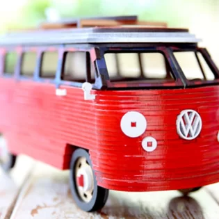 Wooden vow camper van 3d puzzle