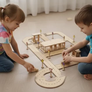 Kids toy city 3d puzzle road