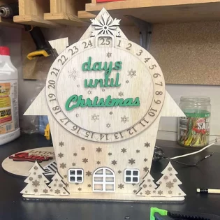 Wooden Christmas decoration countdown
