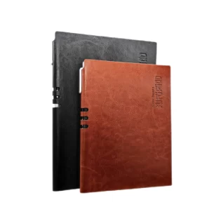 Soft Leather Hardcover Notebook with Pen Holder