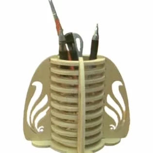 Wooden pencil box desk organizer