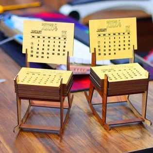 2024 calendar with chair desk organizer