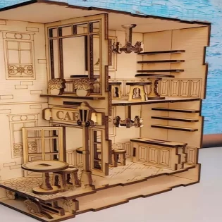 Book nook French café 3d puzzle