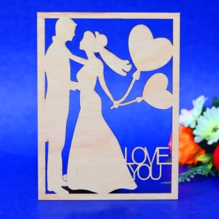 happy valentine day card couple with heart balloon love you