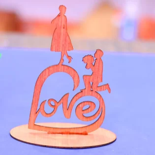happy valentine day décor love stand with couple