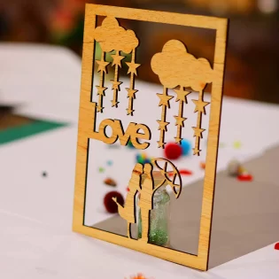 happy valentine day gift card design couple in love card