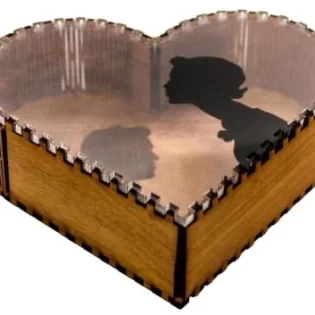 laser cut heart box wooden jewelry